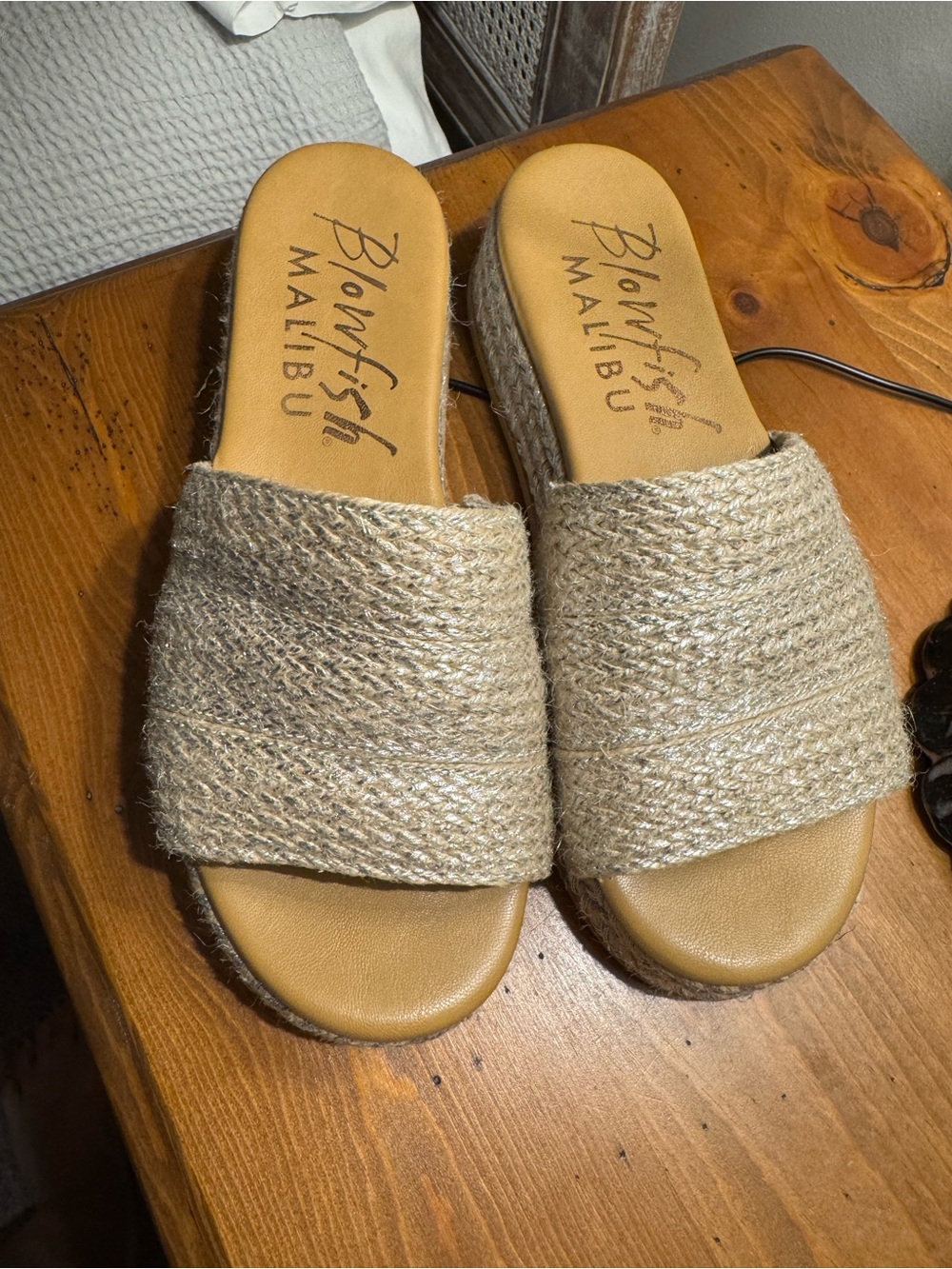 Blowfish Malibu Tan Woven Slide Mules